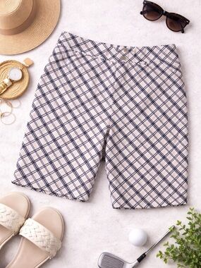 TAIL White Label Plaid Golf Shorts Size 16 Stretch